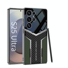 Per Samsung Galaxy S25 Ultra 5G GKK Plating TPU + Custodia per telefono in pelle Future Full Coverage, senza penna (verde)