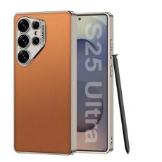 Per Samsung Galaxy S25 Ultra GKK Ruijie Custodia per telefono ultra sottile in pelle, penna non inclusa (arancione)