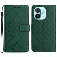 Per Tecno Spark 30C 5G Custodia in pelle con trama a griglia rombica (verde)