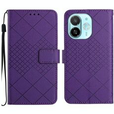 Per Tecno Spark 30C 5G Custodia in pelle con trama a griglia rombica (rosa)