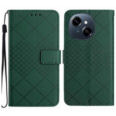 Per Tecno Pop 9 4G / Spark Go 2025 4G Custodia in pelle con trama a griglia rombica (verde)