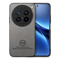 Per vivo X200 Pro Twill Tessuto Pelle Custodia Posteriore per Telefono (Grigio)