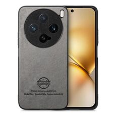 Per vivo X200 Pro mini Twill Tessuto Pelle Custodia Posteriore per Telefono (Grigio)