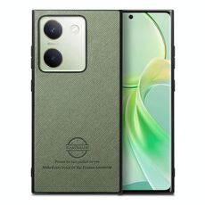 Per vivo Y300+ Twill Fabric Custodia in pelle con retro in pelle (verde)