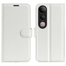 Per vivo V50 Lite 5G Custodia per telefono in pelle con supporto orizzontale con texture Litchi (bianco)