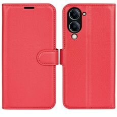 Per vivo Y04 / Y29s Custodia per telefono in pelle con supporto orizzontale Litchi Texture (rosso)