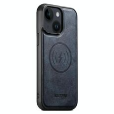 Per iPhone 14 Suteni G5 Custodia magnetica in pelle di vacchetta MagSafe per telefono (blu)