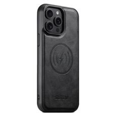 Per iPhone 14 Pro Suteni G5 Custodia magnetica per telefono MagSafe in pelle di vacchetta (nero)