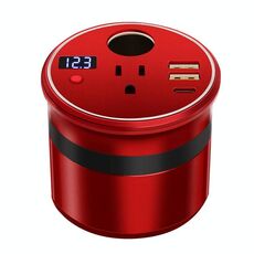XUYUAN Inverter per auto da 12 V a 110 V Mini convertitore di carica Presa ad alta potenza da 150 W, spina USA (rosso)