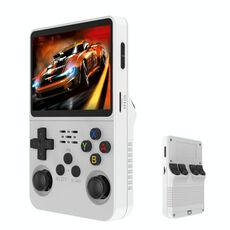 Console di gioco portatile retrò R36S Sistema Linux Schermo da 3,5 pollici Versione con scheda TF singola 128G (bianco)