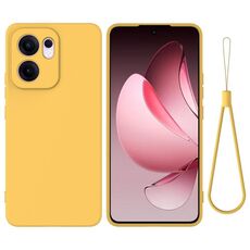 Per OPPO Reno13 F 4G / 5G Custodia antiurto in silicone liquido di colore puro (giallo)