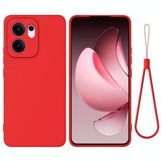 Custodia antiurto in silicone liquido color puro per OPPO Reno13 F 4G / 5G (rosso)