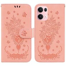 Per OPPO Reno13 Pro Global Butterfly Rose Custodia in pelle goffrata per telefono (rosa)