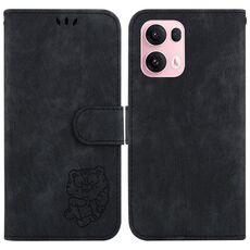Per OPPO Reno13 Pro Global Little Tiger Custodia in pelle goffrata per telefono (nero)