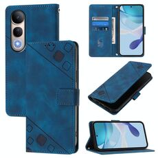 Per vivo V50 Lite 5G Custodia in pelle goffrata con effetto pelle (blu)