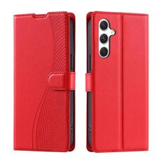 Per Samsung Galaxy S25+ 5G Voltage Custodia per telefono in pelle ultra sottile a pois (rosso)