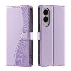 Per Samsung Galaxy S25 Edge 5G Voltage Custodia per telefono in pelle ultra sottile a pois (viola)