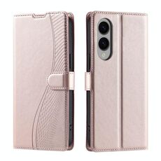 Per Samsung Galaxy S25 Edge 5G Voltage Custodia per telefono in pelle ultra sottile a pois (oro rosa)
