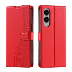 Per Samsung Galaxy S25 Edge 5G Voltage Custodia per telefono in pelle ultra sottile a pois (rosso)