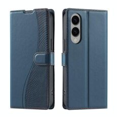 Per Samsung Galaxy S25 Edge 5G Voltage Custodia per telefono in pelle ultra sottile a pois (blu)