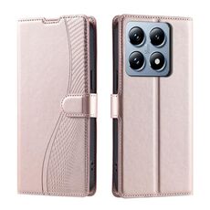 Per Xiaomi 14T Pro Voltage Custodia per telefono in pelle ultra sottile a pois (oro rosa)