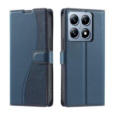 Per Xiaomi 14T Pro Voltage Custodia per telefono in pelle ultra sottile a pois (blu)