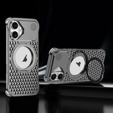 Per iPhone 16 R-JUST RJ-64 Custodia per telefono MagSafe con dissipazione del calore per aromaterapia e supporto (grigio)