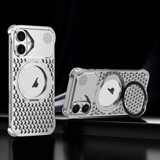 Per iPhone 16 R-JUST RJ-64 Custodia per telefono MagSafe con dissipazione del calore per aromaterapia e supporto (argento)