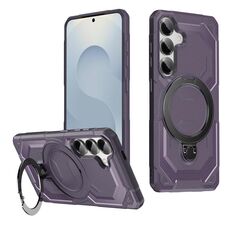 Per Samsung Galaxy S24+ 5G Custodia per telefono con supporto MagSafe satinato (viola)
