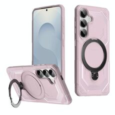 Per Samsung Galaxy S24 5G Custodia per telefono con supporto MagSafe satinato (rosa)