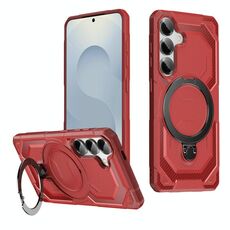 Per Samsung Galaxy S24 5G Custodia per telefono con supporto MagSafe satinato (rosso)