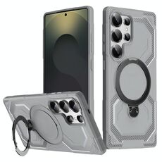 Per Samsung Galaxy S24 Ultra 5G Custodia per telefono con supporto MagSafe satinato (grigio)