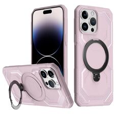 Per iPhone 15 Pro Max Custodia per telefono con supporto MagSafe satinato (rosa)