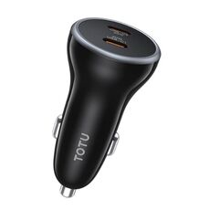 Caricabatterie per auto a ricarica rapida TOTU CC-6 60W USB-C / Type-C a due porte (nero)