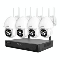 SriHome NVS001E-IPC039B 5MP 8CH HD NVR Set di telecamere wireless, spina: spina USA