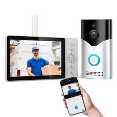SriHome SH054-DH002 Sistema videocitofono wireless WiFi HD 4MP, spina: spina UE