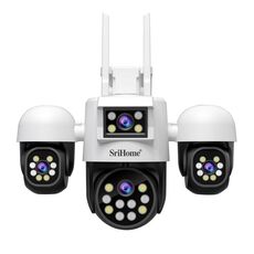 SriHome SH069 Telecamera di sicurezza HD con quadruplo obiettivo e zoom digitale 3X da 8 MP, spina: spina USA