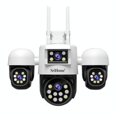 SriHome SH069 Telecamera di sicurezza HD con quadruplo obiettivo e zoom digitale 3X da 8 MP, spina: spina AU