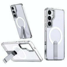 Per Samsung Galaxy S24 FE 5G Star Shine Series TPU + PC MagSafe Custodia per telefono con supporto pieghevole (trasparente)