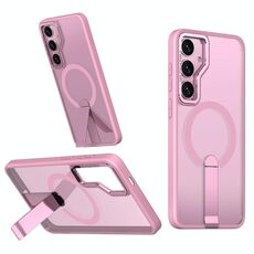 Per Samsung Galaxy S24 FE 5G Star Shine Series TPU + PC MagSafe Custodia per telefono con supporto pieghevole (rosa)