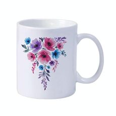 Tazza da latte in ceramica bianca semplice stampata con graffiti, tazza da acqua, stampa su richiesta