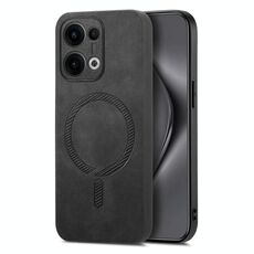 Per OPPO Reno12 Global Retro Magsafe Custodia per telefono con retro magnetico in PU (nero)