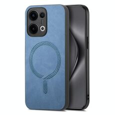 Per OPPO Reno12 Pro Global Retro Magsafe Custodia per telefono con retro magnetico in PU (blu)