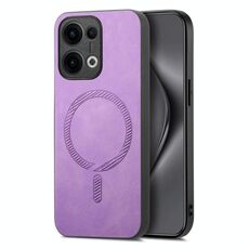 Per OPPO Reno13 Pro 5G Retro Magsafe Custodia per telefono con cover posteriore in PU magnetica (viola)