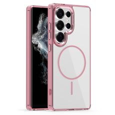 Per Samsung Galaxy S22 Ultra 5G Star Shield Thin Circle MagSafe Custodia per telefono (rosa)