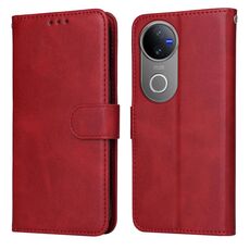 Per vivo V50 Classic Calf Texture Custodia Flip in Pelle per Telefono (Rosso)