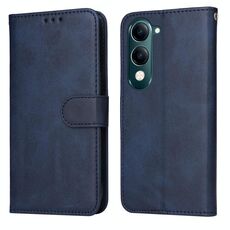 Per vivo Y29s 5G / Y04 4G Custodia per telefono in pelle con texture di vitello classica (blu)