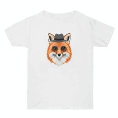 Gentleman Fox stampato estate larga cotone manica corta T-shirt stampa su richiesta, taglia: L (bianco)