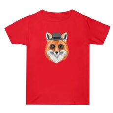 Gentleman Fox stampato estate larga cotone manica corta T-shirt stampa su richiesta, taglia: XXL (rosso)