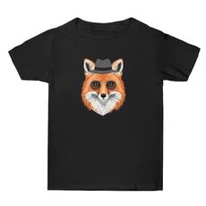 Maglietta a maniche corte in cotone estivo con stampa Gentleman Fox, stampa su richiesta, taglia: XXXL (nero)